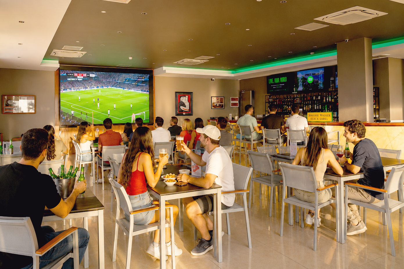 Sports bar dining area